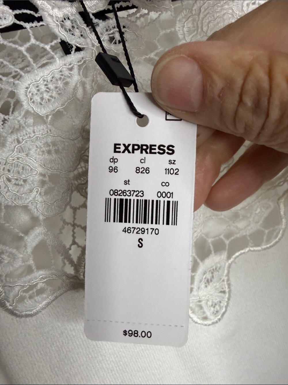Express White Lace Off-the-Shoulder Sweater - Picture 5 of 6